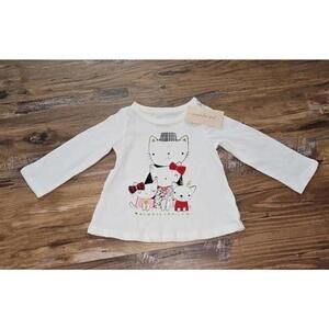 Designer Girls 6-9 months clothes kitty cat family kitties cats shirt plaid